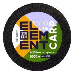 Лісочка для лову риби, ZEOX Element Carp Fluo Green, 1000м, перетин 0.309мм